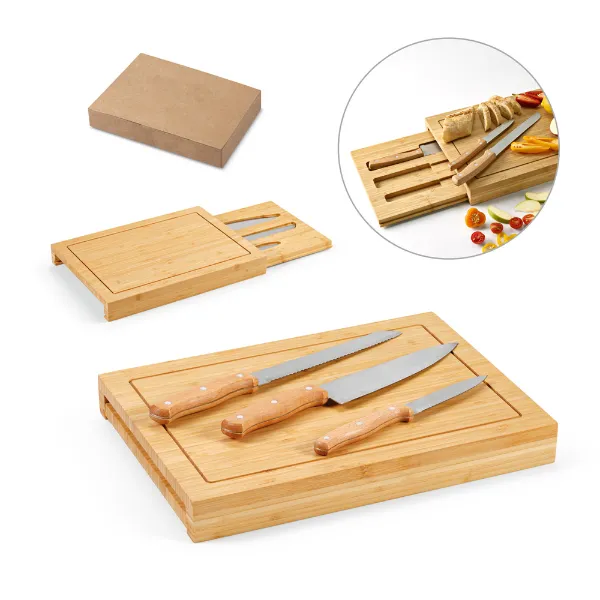 kit churrasco personalizado com 2 de tábuas em bambu com 3 facas inclusas kit churrasco personalizado com 2 de tábuas em bambu com 3 facas inclusas